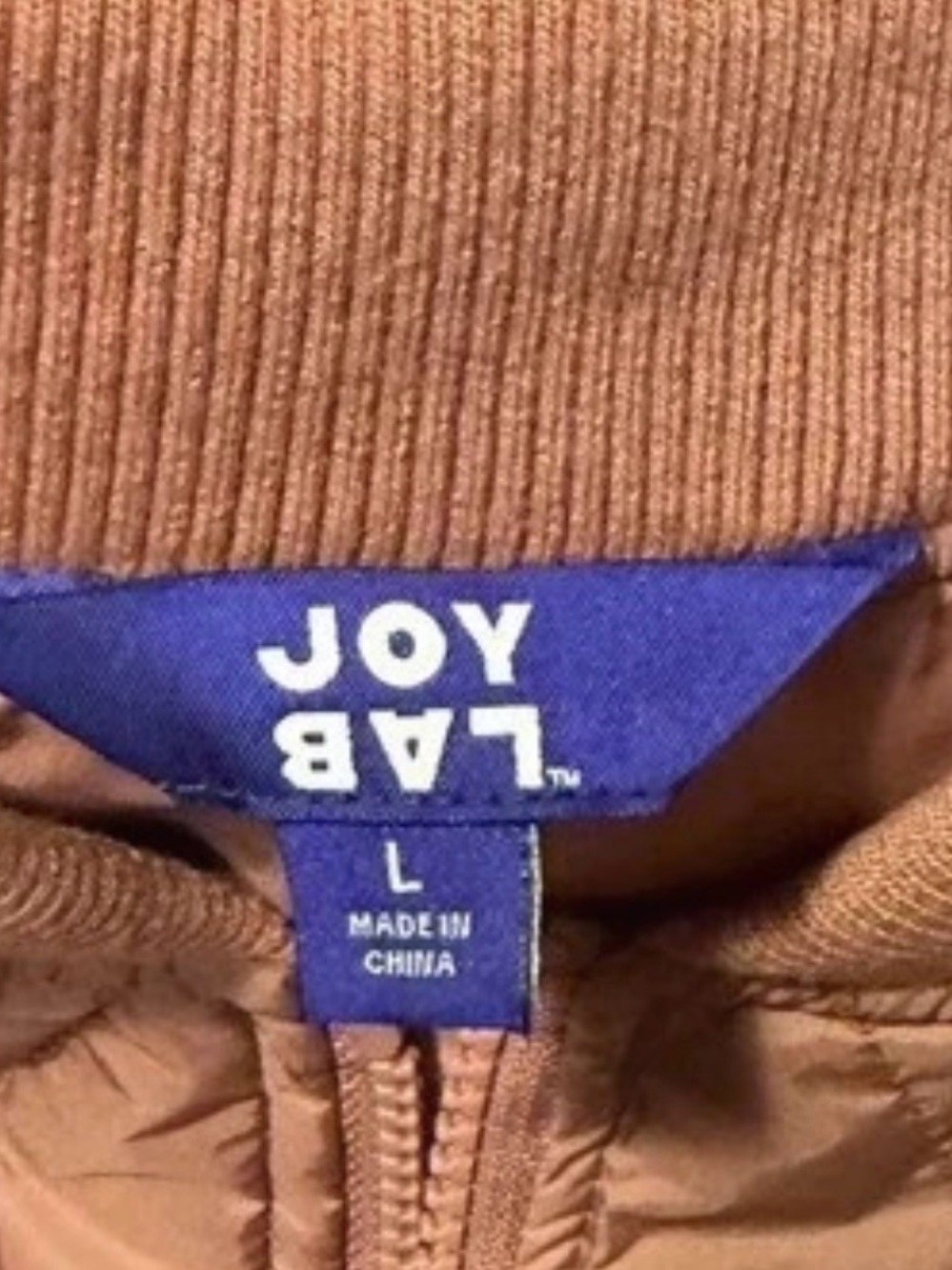 JoyLab Quilted Bomber Jacket in Camel - Picture 2 of 4